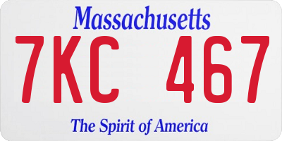 MA license plate 7KC467