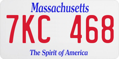 MA license plate 7KC468