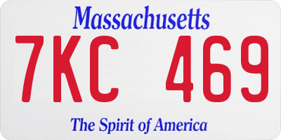 MA license plate 7KC469