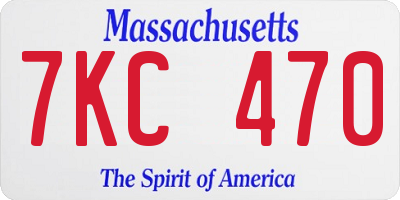 MA license plate 7KC470