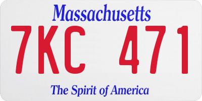 MA license plate 7KC471