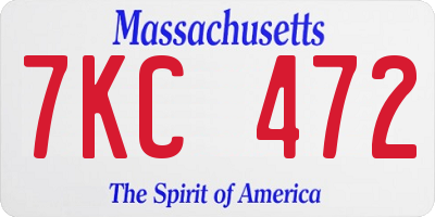 MA license plate 7KC472
