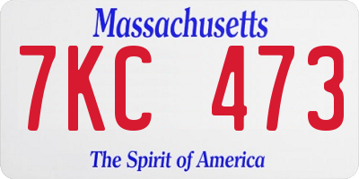 MA license plate 7KC473