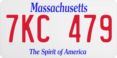 MA license plate 7KC479