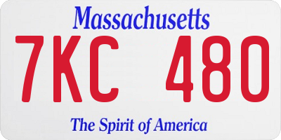 MA license plate 7KC480