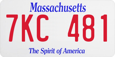 MA license plate 7KC481