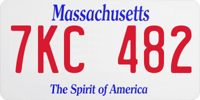 MA license plate 7KC482