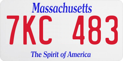 MA license plate 7KC483
