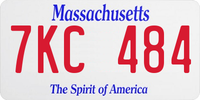 MA license plate 7KC484