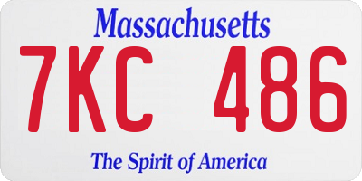MA license plate 7KC486