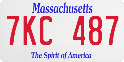 MA license plate 7KC487