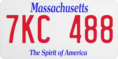 MA license plate 7KC488