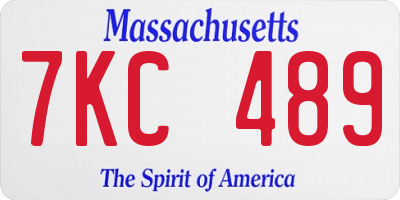 MA license plate 7KC489