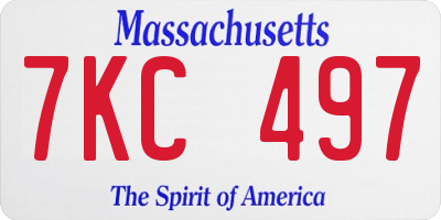 MA license plate 7KC497