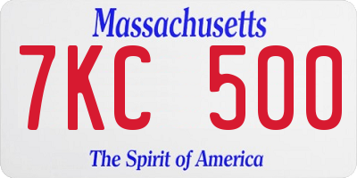 MA license plate 7KC500