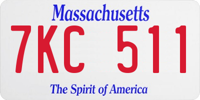 MA license plate 7KC511