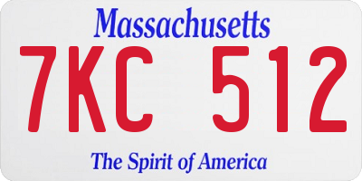 MA license plate 7KC512