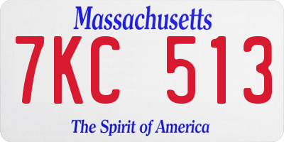 MA license plate 7KC513