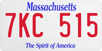 MA license plate 7KC515