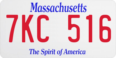 MA license plate 7KC516