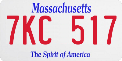 MA license plate 7KC517