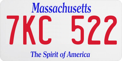 MA license plate 7KC522