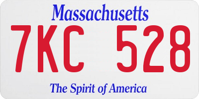 MA license plate 7KC528