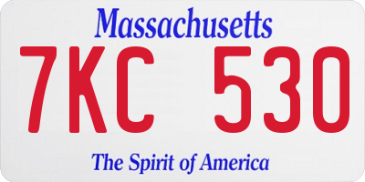 MA license plate 7KC530