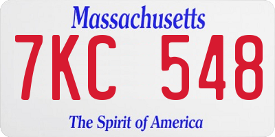 MA license plate 7KC548