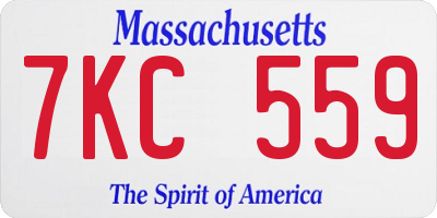 MA license plate 7KC559