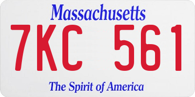 MA license plate 7KC561