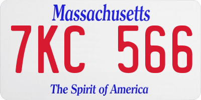 MA license plate 7KC566