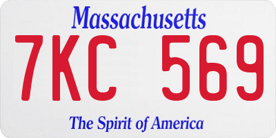 MA license plate 7KC569