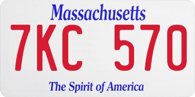 MA license plate 7KC570