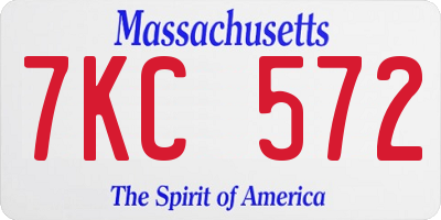 MA license plate 7KC572