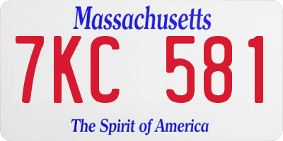 MA license plate 7KC581