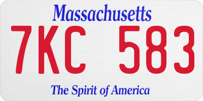 MA license plate 7KC583
