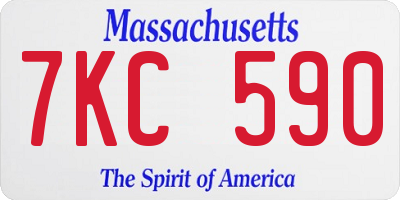 MA license plate 7KC590