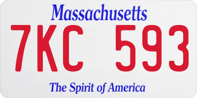 MA license plate 7KC593