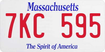 MA license plate 7KC595