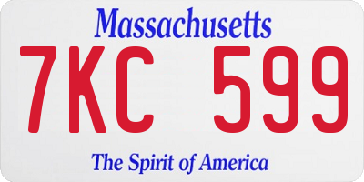 MA license plate 7KC599