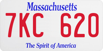 MA license plate 7KC620