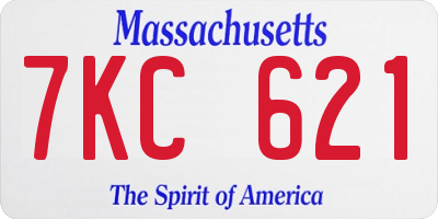 MA license plate 7KC621
