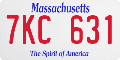 MA license plate 7KC631