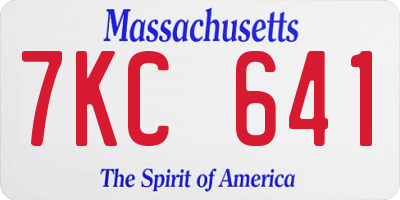 MA license plate 7KC641