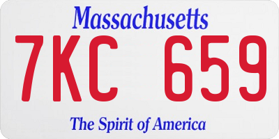 MA license plate 7KC659