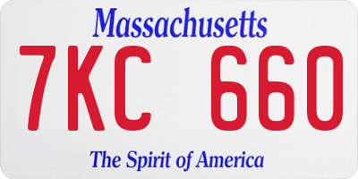 MA license plate 7KC660
