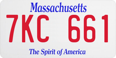 MA license plate 7KC661