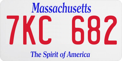 MA license plate 7KC682