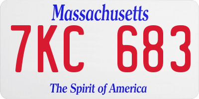 MA license plate 7KC683